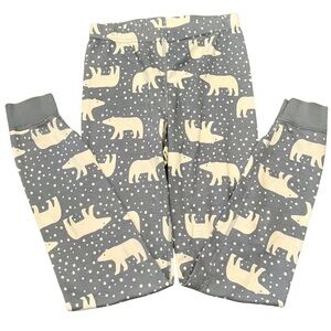Hanna Andersson grayish blue and White Pajama Pants with polar bear & snow print